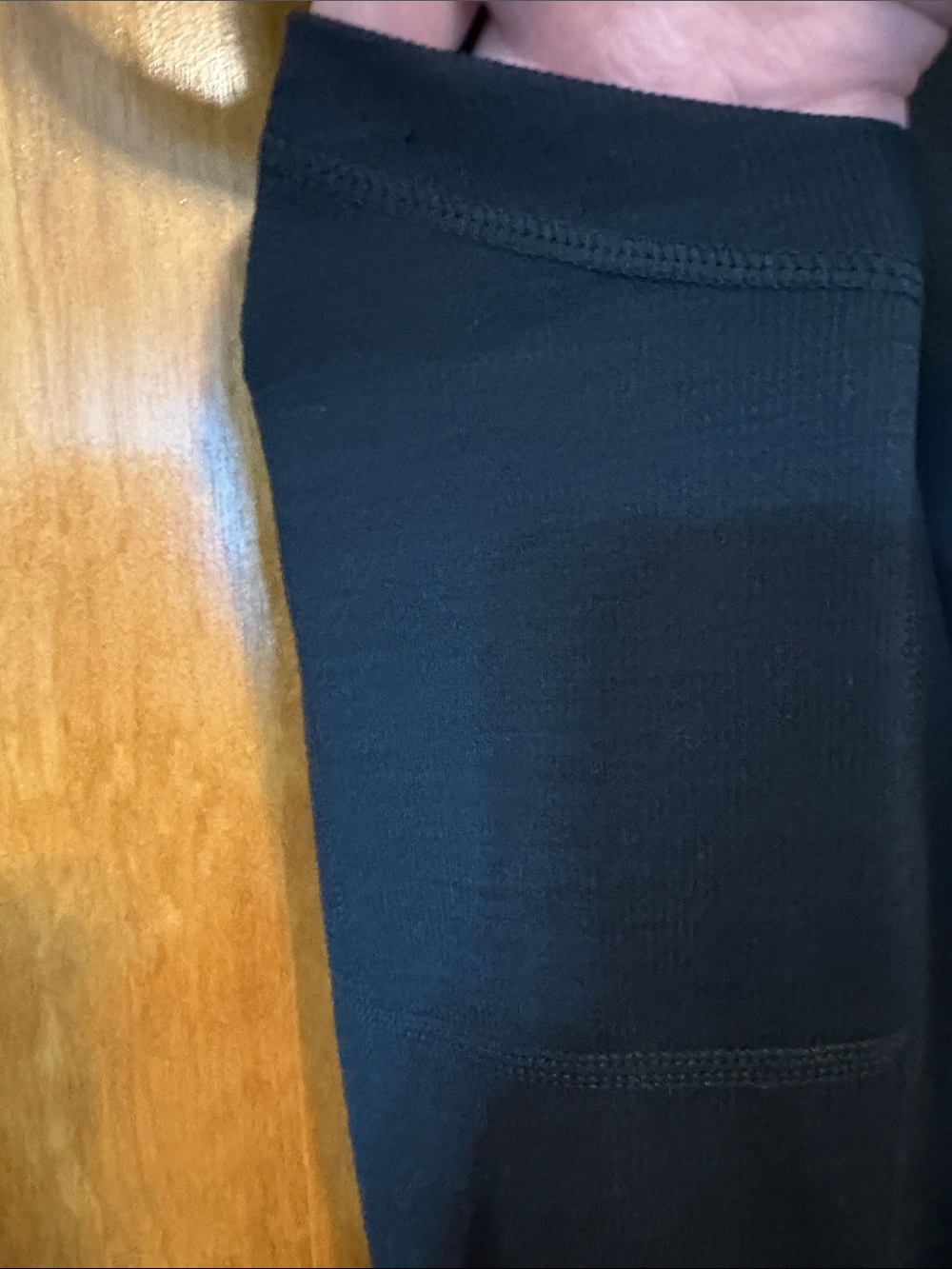 NWOT Women's High-Rise Black Rib Leggings with Wide Waistband - Size L - Picture 4 of 8